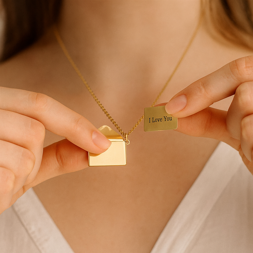 Collar de sobre con carta personalizada.