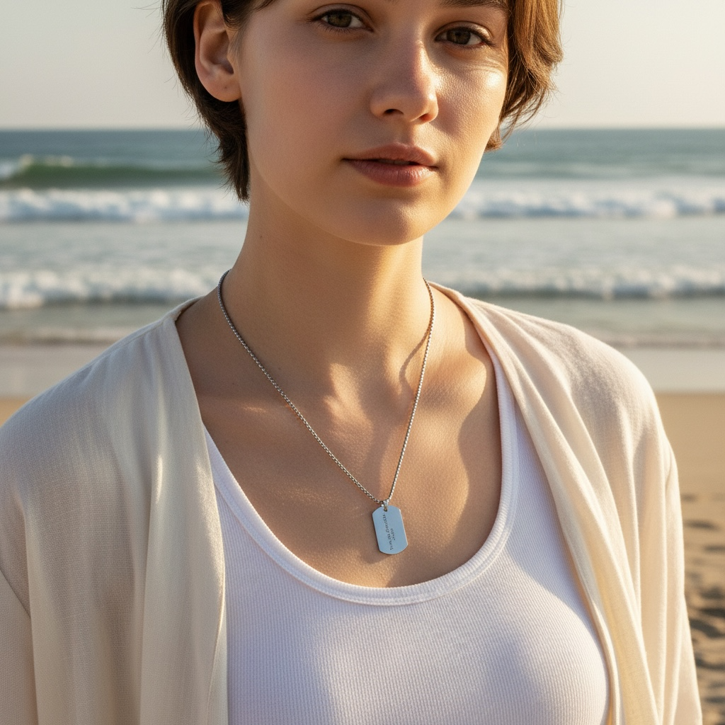 Collar de placa estilo militar