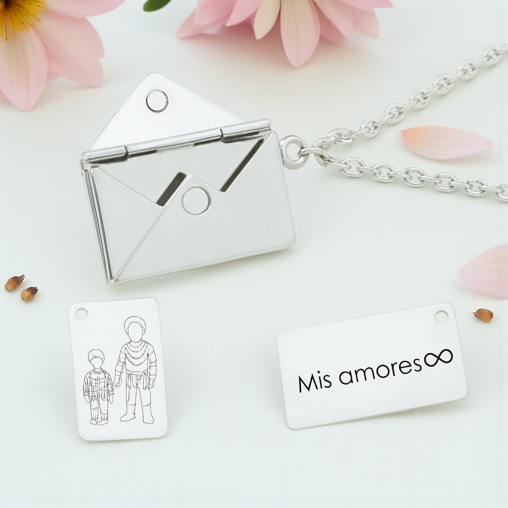 Collar de sobre con carta personalizada.