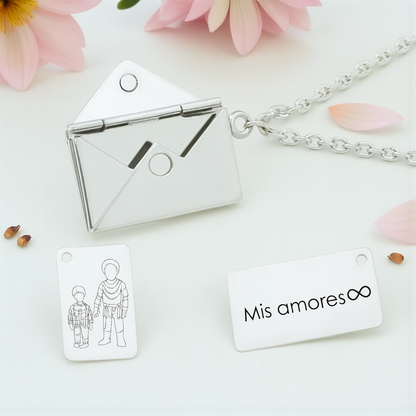 Collar de sobre con carta personalizada.