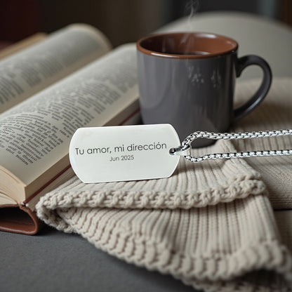 Collar de placa estilo militar