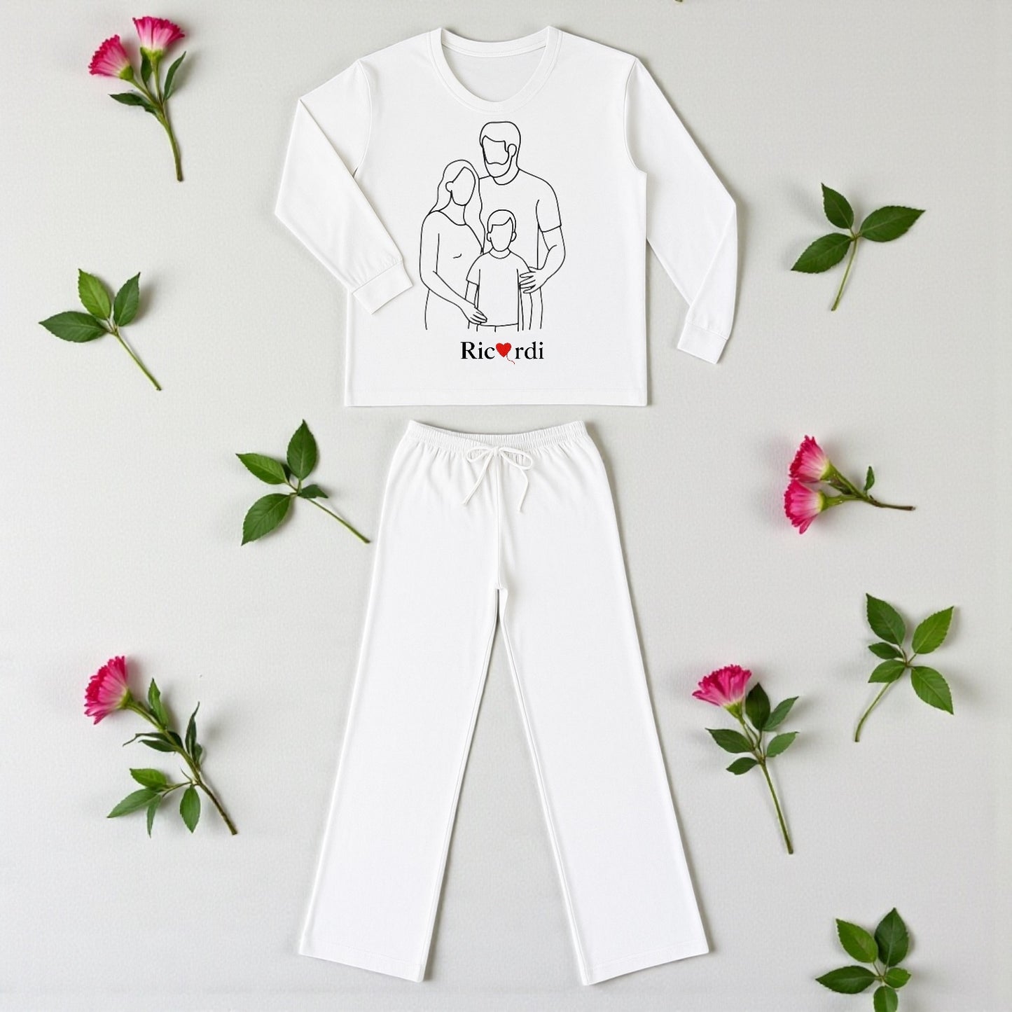 Pijama para Mujer bordada, 2 piezas