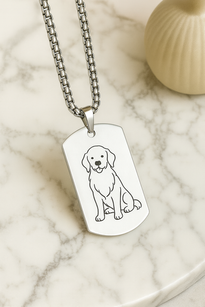 Collar de placa estilo militar Mascotas