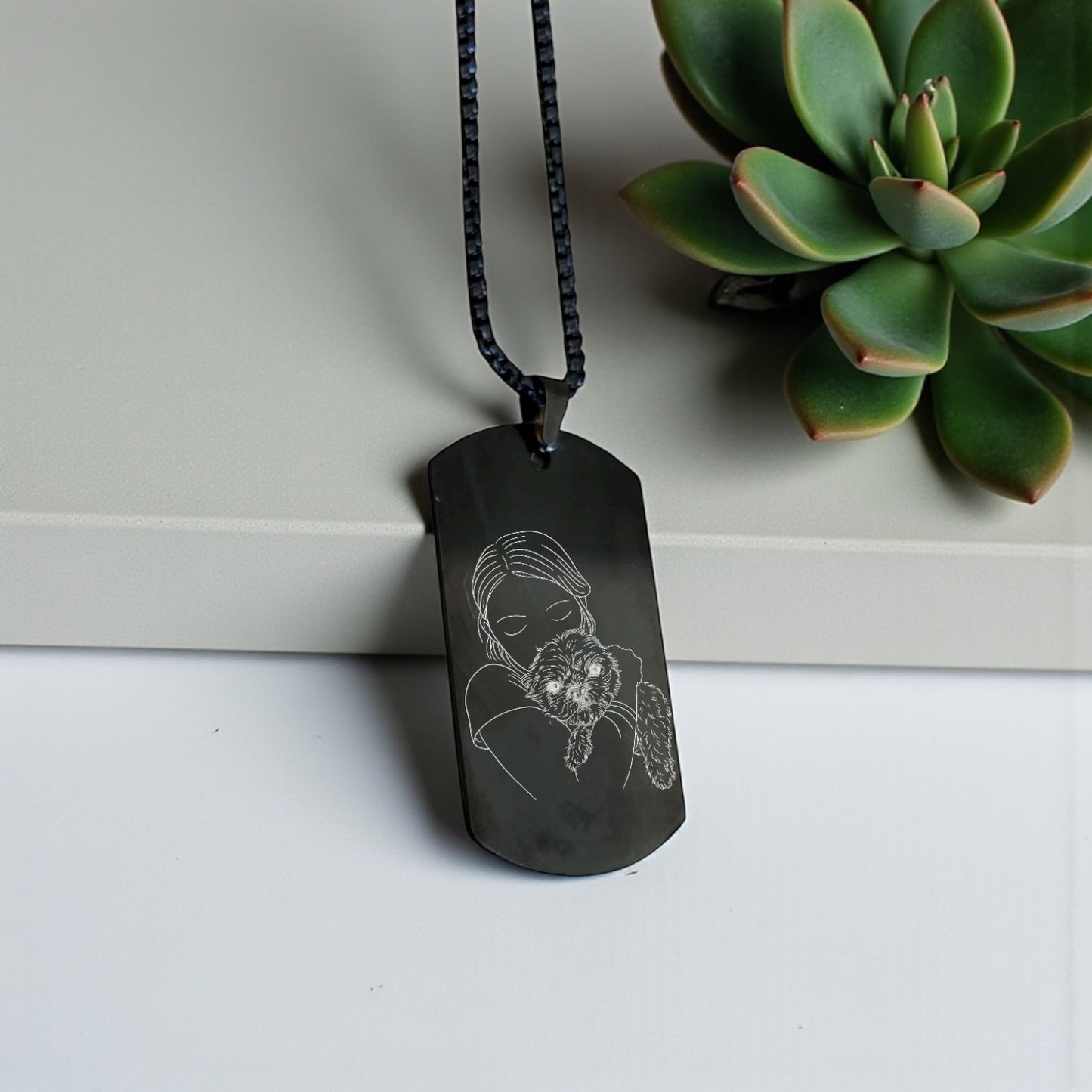 Collar de placa estilo militar