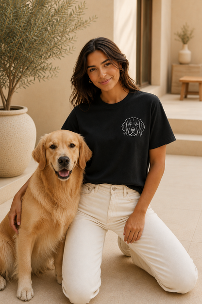 Playera Personalizada | Mascotas o Personas Silueta - Esquina