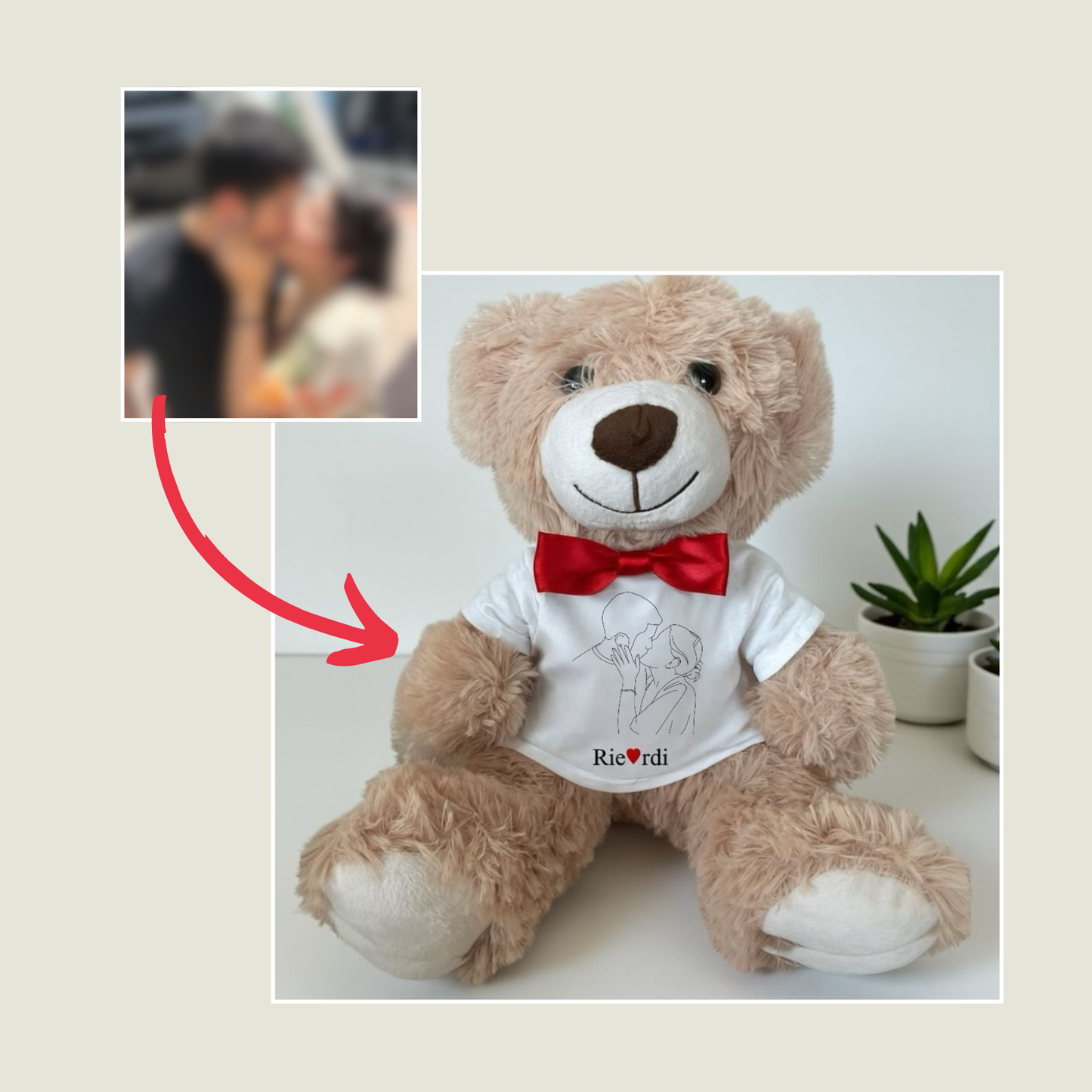 Oso de Peluche Xmas con camiseta bordada