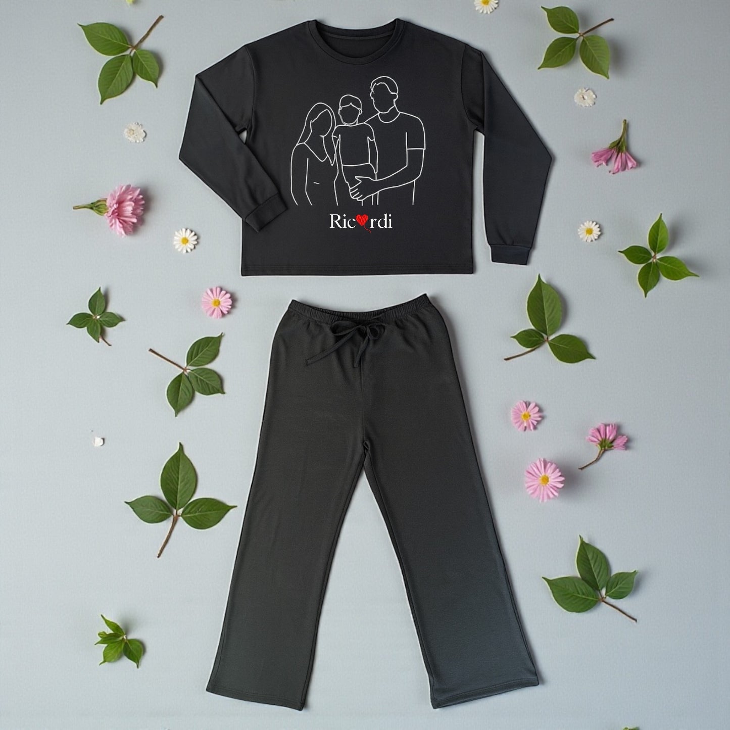 Pijama para Mujer bordada, 2 piezas