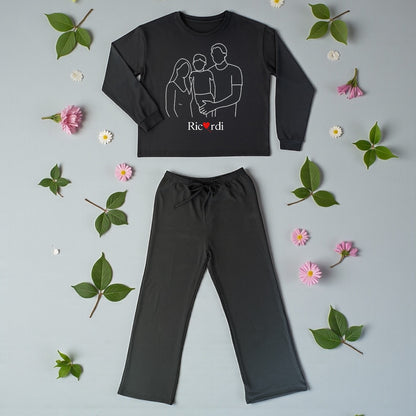 Pijama para Mujer bordada, 2 piezas