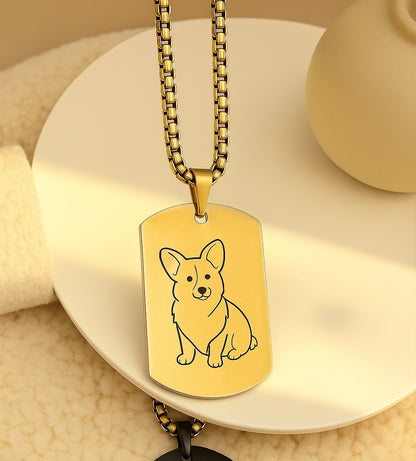 Collar de placa estilo militar Mascotas