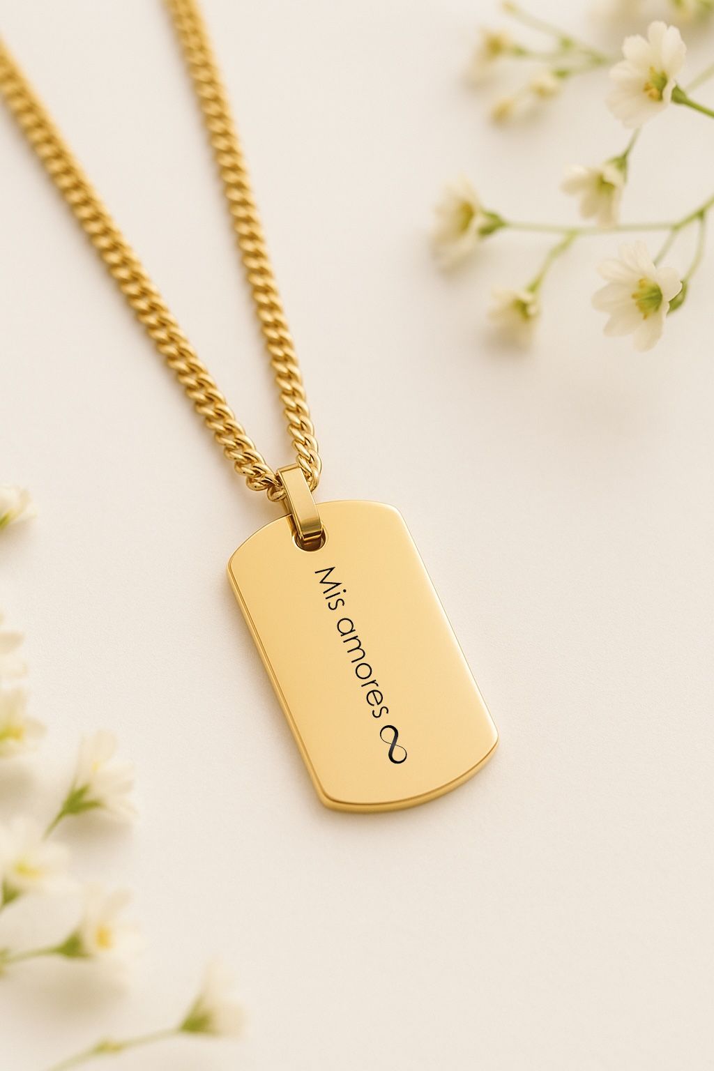 Collar de placa estilo militar