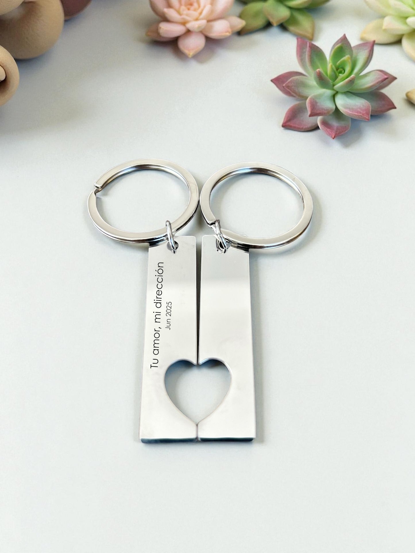 Llavero de corazón parejas