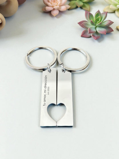 Llavero de corazón parejas