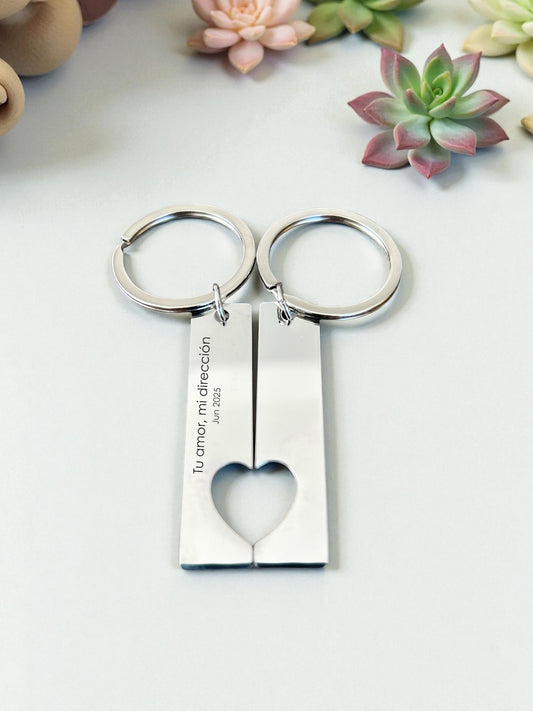 Llavero de corazón parejas