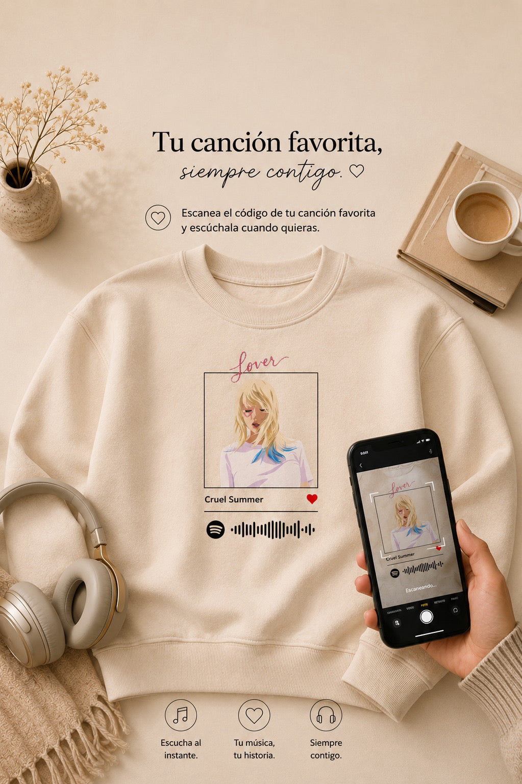 Sudadera Personalizada | Foto con Canción y código de Spotify